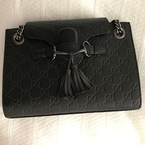 Gucci Guccissima black leather Emily Shoulder Bag (Limited Edition)